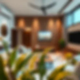 Modern 1 BHK living room showcasing contemporary design