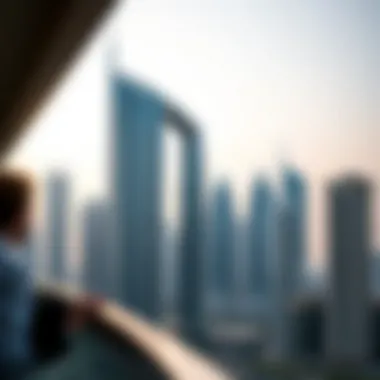 Stunning view of Ajman One Tower's modern architecture against the skyline