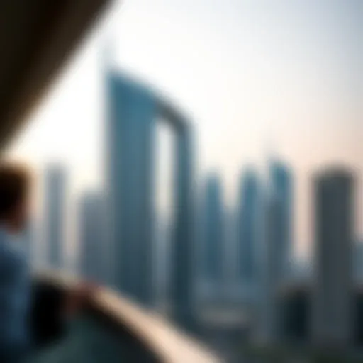 Stunning view of Ajman One Tower's modern architecture against the skyline