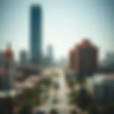 Overview of the vibrant neighborhood surrounding Ajman One Tower