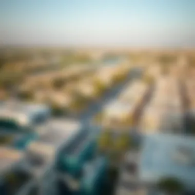 Breathtaking Panoramic View of Al Ahli Jebel Ali Panoramic view of Al Ahli Jebel Ali neighborhood showcasing modern architecture and greenery