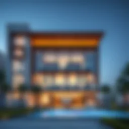 A stunning view of a completed Al Azizi construction project showcasing modern architecture