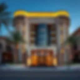 Stunning exterior view of Al Ferdous Building showcasing its unique architecture