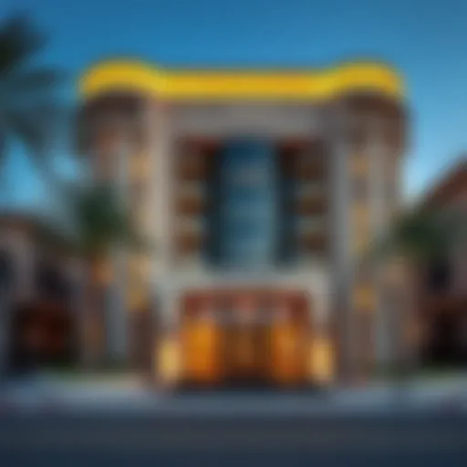 Stunning exterior view of Al Ferdous Building showcasing its unique architecture