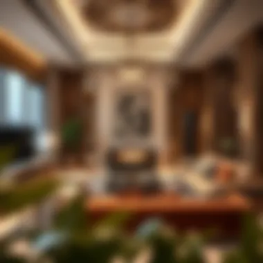 Luxurious interior design of a residence in Al Ferdous Building