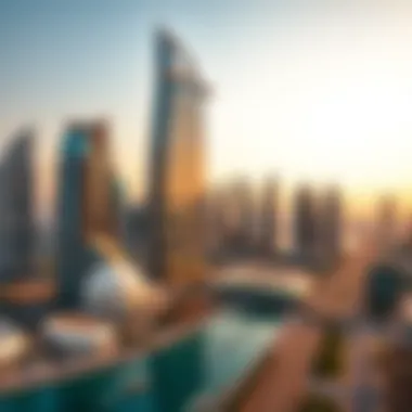 Al Masaood Tower in Dubai's Iconic Skyline Skyline of Dubai featuring Al Masaood Tower among iconic buildings