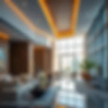 Modern Interiors of Al Masaood Tower Interior layout of Al Masaood Tower highlighting modern amenities