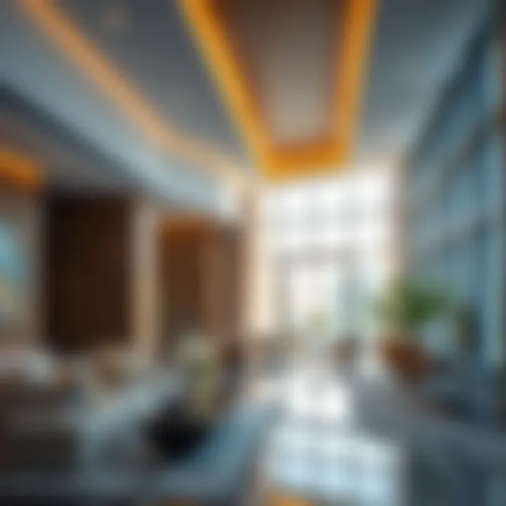 Modern Interiors of Al Masaood Tower Interior layout of Al Masaood Tower highlighting modern amenities