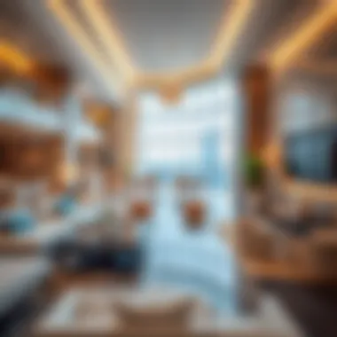 Interior design showcasing modern amenities in Al Nahda Towers