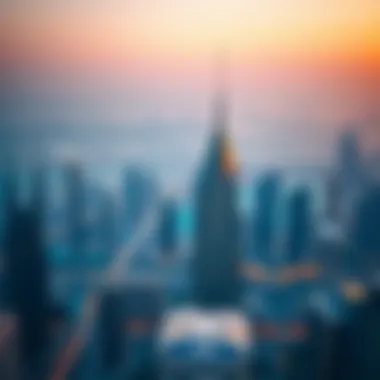 Dubai Skyline with Al Shamsi Building Panoramic skyline view of Dubai featuring the Al Shamsi Building