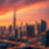 Skyline of Dubai showcasing iconic real estate developments