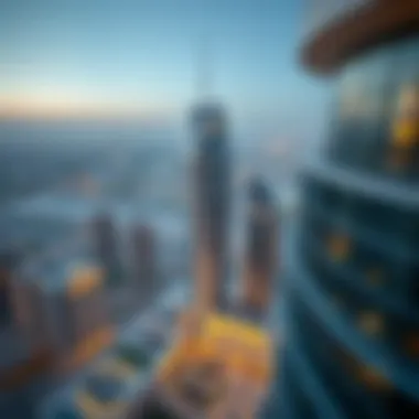 An aerial view of Aykon Tower illustrating its impact on urban development in Dubai