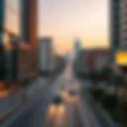 A panoramic view of Baniyas Road showcasing the blend of modern architecture and historical buildings