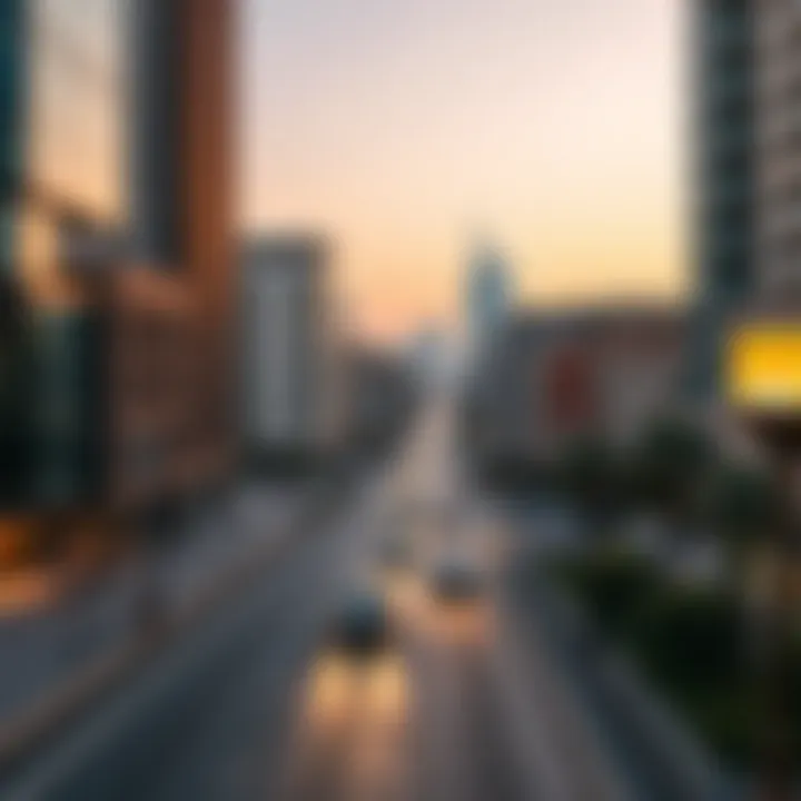 A panoramic view of Baniyas Road showcasing the blend of modern architecture and historical buildings