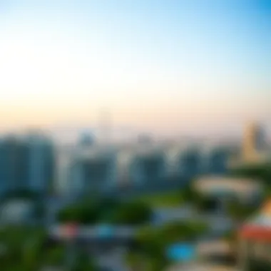 Panoramic view of Binghatti Views against Dubai skyline