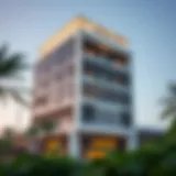 Exterior view of Building One showcasing its modern architecture