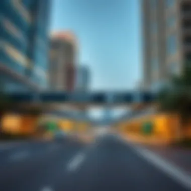 An infographic displaying property options near Business Bay Metro Station Exit Two.