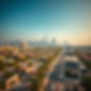 A beautiful skyline view of Business Bay, emphasizing the nearby neighborhoods.