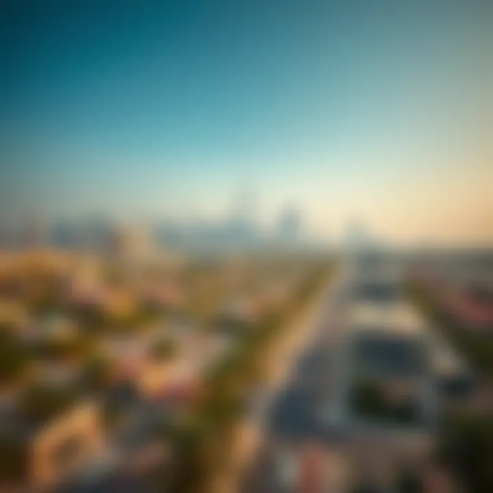 A beautiful skyline view of Business Bay, emphasizing the nearby neighborhoods.