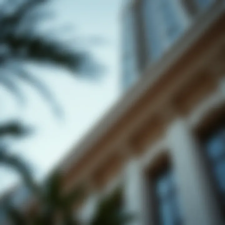 Close-up of architectural details of C2 Bateen Tower