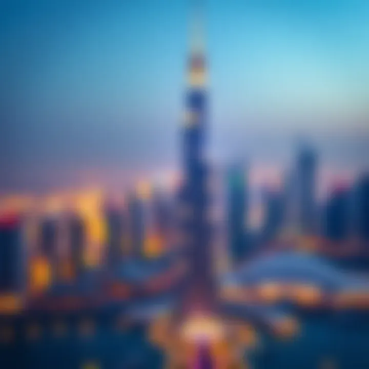 Panoramic view of C2 Bateen Tower against the Dubai skyline