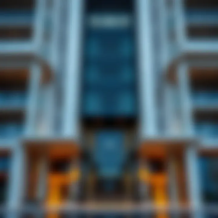 Architectural details of Caya Dubai's modern design