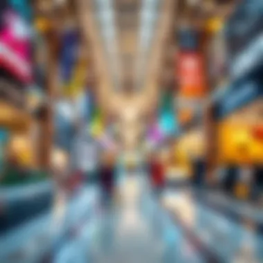 Vibrant shopping scene inside City Center Al Zahia