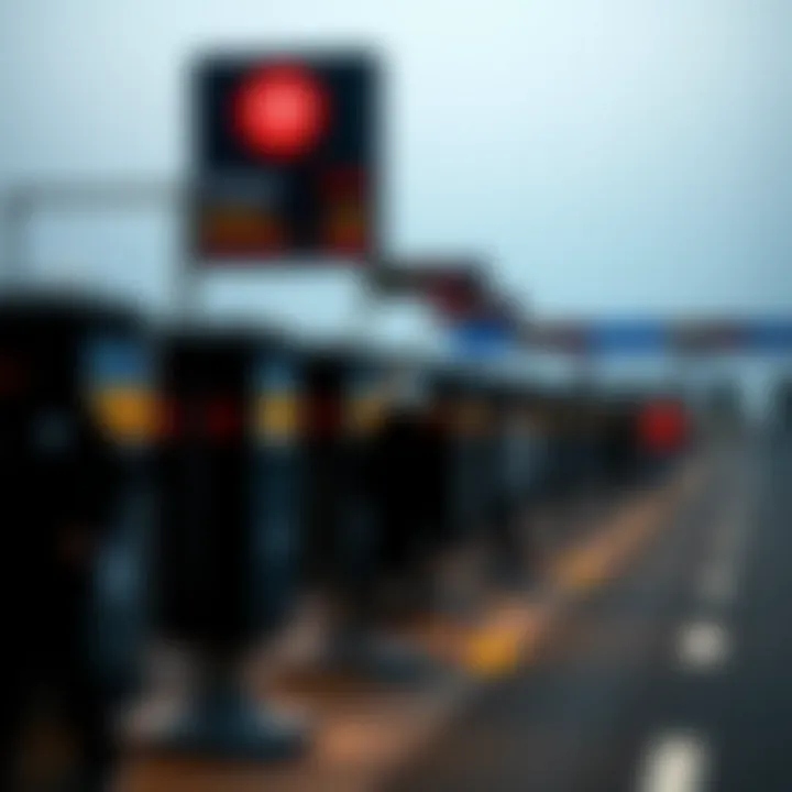 Commuters using electronic toll gates