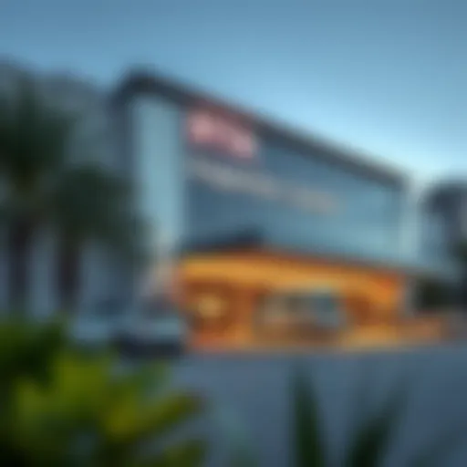 Exterior view of an RTA inspection center in Dubai