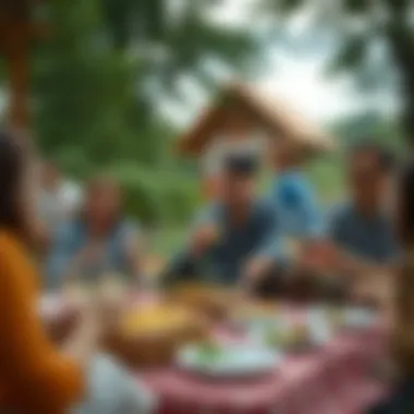 Outdoor Picnic with Local Cuisine Experience Outdoor picnic with families enjoying local cuisine and games