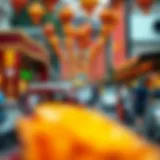 Vibrant street festival celebrating national heritage with colorful decorations