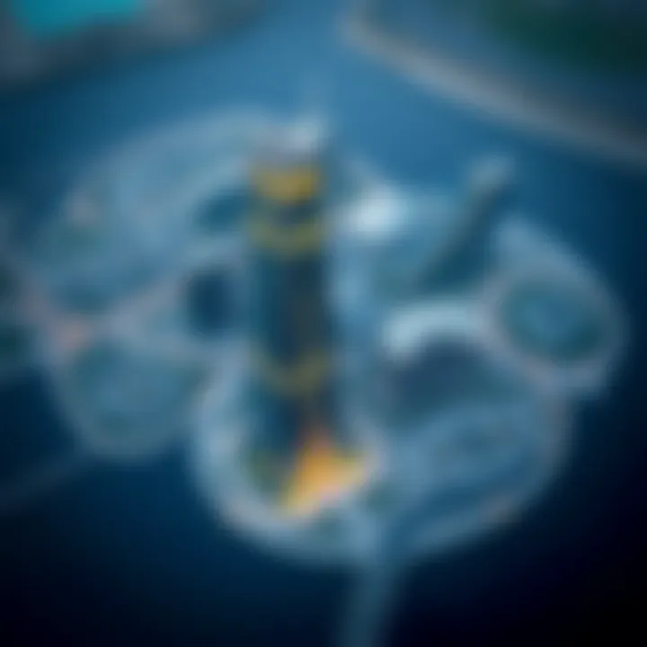 Aerial View of Creek Gate Tower Aerial view of Creek Gate Tower and its surroundings in Dubai, emphasizing its strategic location