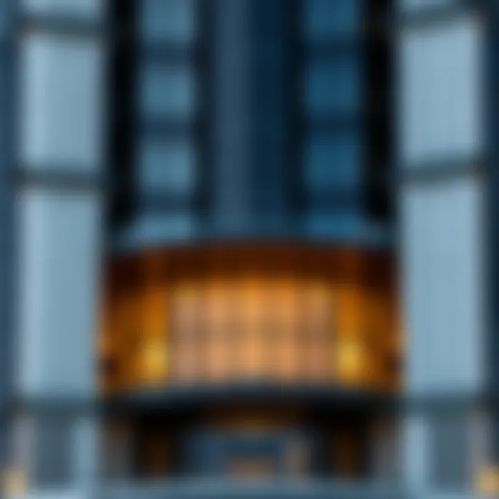 Facade Details of Creek Gate Tower Close-up of the intricate façade details of Creek Gate Tower, reflecting modern architectural trends