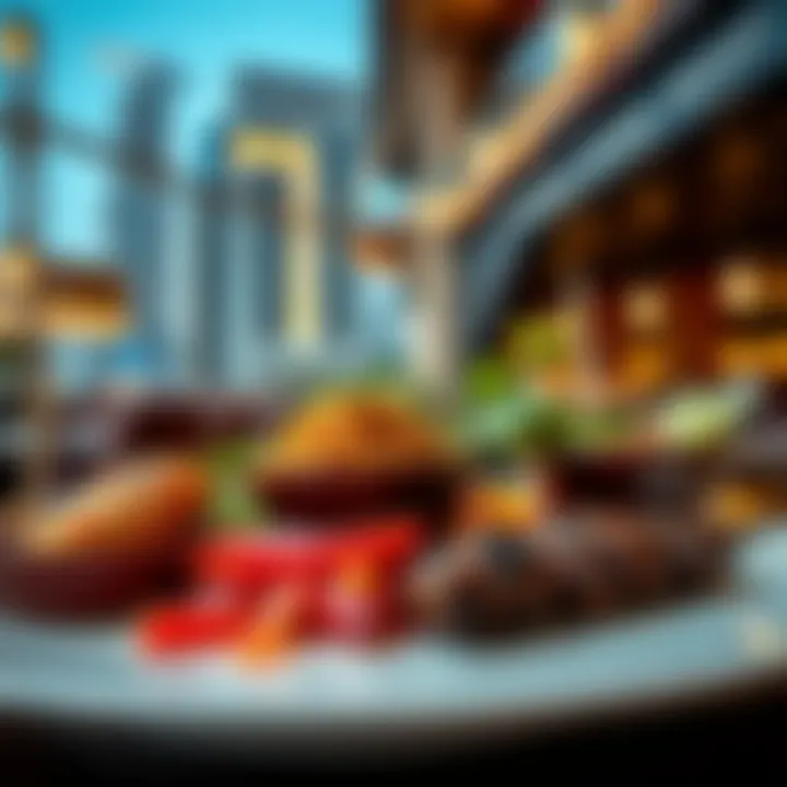 A selection of diverse cuisines from different restaurants