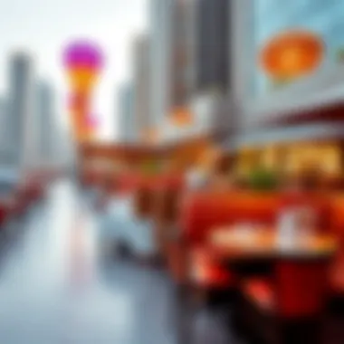 A panoramic view of Business Bay showcasing its vibrant dining scene