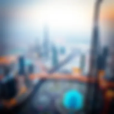 Panoramic view from Damac Altitude demonstrating Dubai skyline