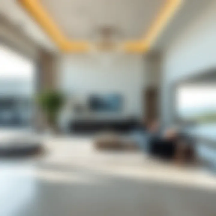 Elegant interior design of a luxury villa showcasing modern architecture and eco-friendly materials