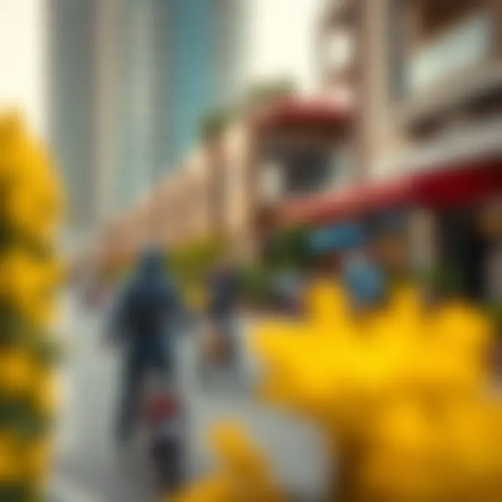 A vibrant community scene around DEC Towers