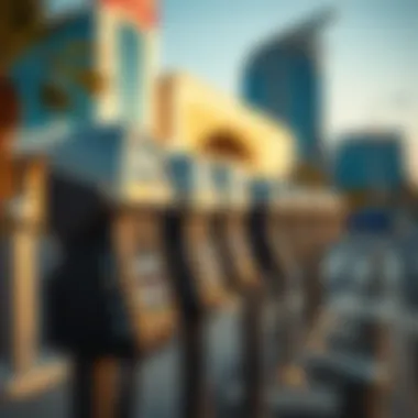 A detailed view of Dubai's modern parking meters