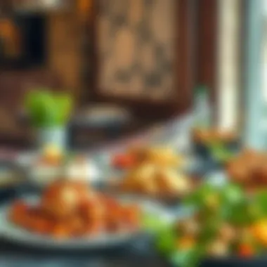 Culinary Diversity in Al Khalidiya An assortment of dishes representing various cuisines in Al Khalidiya