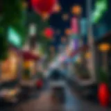 Vibrant street view of Al Khalidiya showcasing diverse dining options