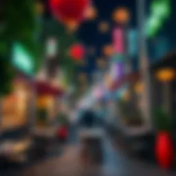 Vibrant street view of Al Khalidiya showcasing diverse dining options