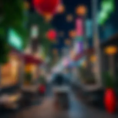 Vibrant Dining Scene in Al Khalidiya Vibrant street view of Al Khalidiya showcasing diverse dining options