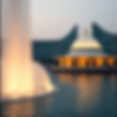 The Dubai Fountain performing to a classic musical score.