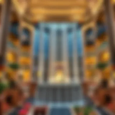 Majestic view of Dubai Mall waterfalls with intricate architectural details