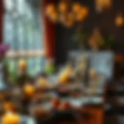 Traditional Iftar feast spread with intricate decorations