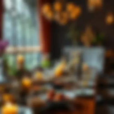 An Elegant Iftar Experience Traditional Iftar feast spread with intricate decorations