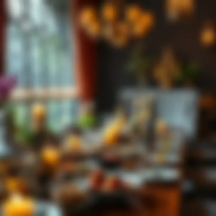 An Elegant Iftar Experience Traditional Iftar feast spread with intricate decorations