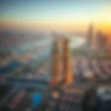 Stunning aerial view of Emaar Grande showcasing its architectural splendor against the Dubai skyline