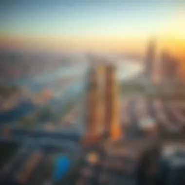 Aerial View of Emaar Grande Stunning aerial view of Emaar Grande showcasing its architectural splendor against the Dubai skyline